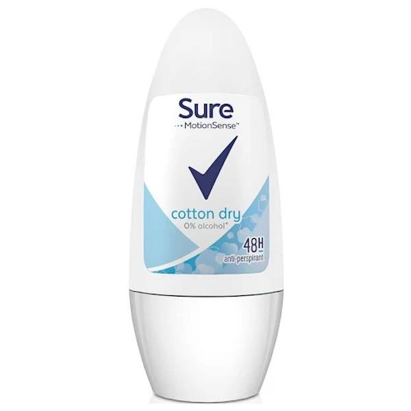 Sure Cotton Dry Anti-Perspirant Roll On 50ml (Case of 6)