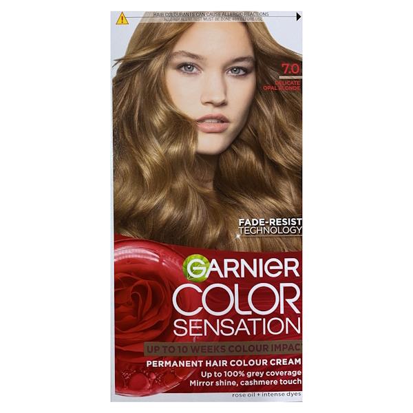 Garnier Color Sensation Intense Permanent Colour Cream 7.0 Delicate Opal Blonde (Case of 3)