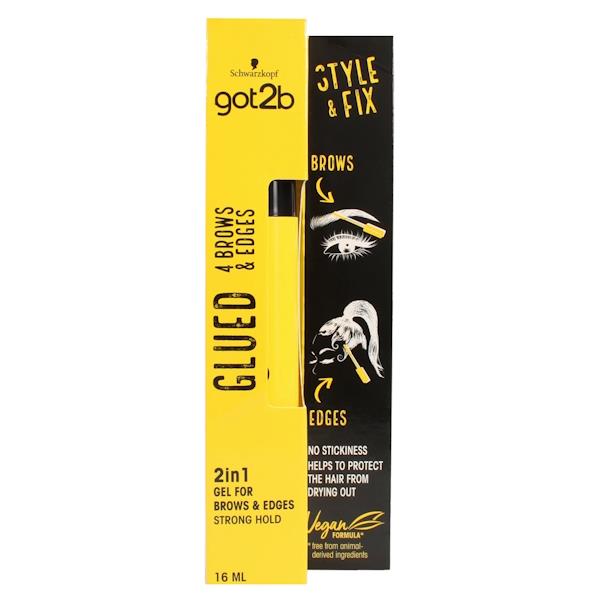 Schwarzkopf Got2b Glued 2in1 Gel For Brows & Edges 16ml (Case of 6)