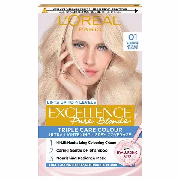 (LT) L'Oreal Excellence Pure Blonde Colour 01 Supreme Lightest Blonde (Case of 3)