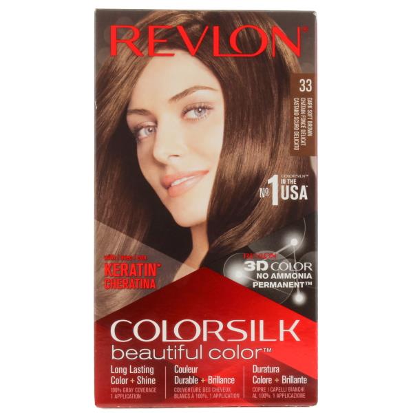 Revlon Colorsilk Permanent Colour 33 Dark Soft Brown (Case of 3)
