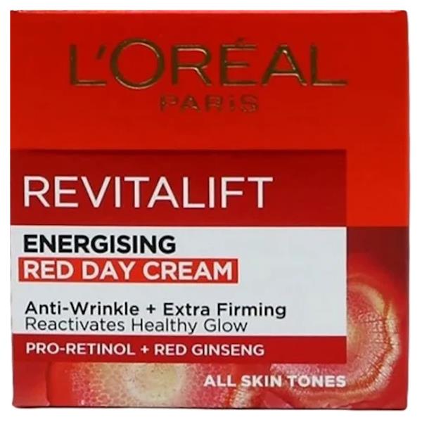 L'Oreal Revitalift Energising Red Day Cream 50ml (Case of 6)