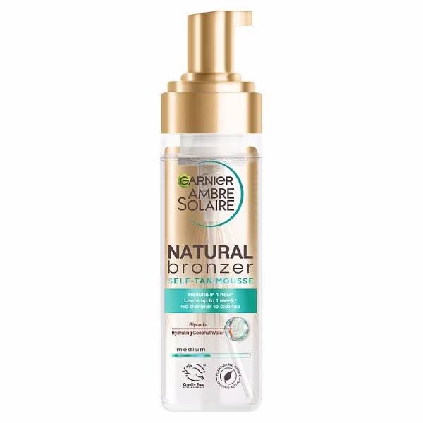 Garnier Ambre Solaire Natural Bronzer Self-Tan Mousse Medium 200ml (Case of 6)