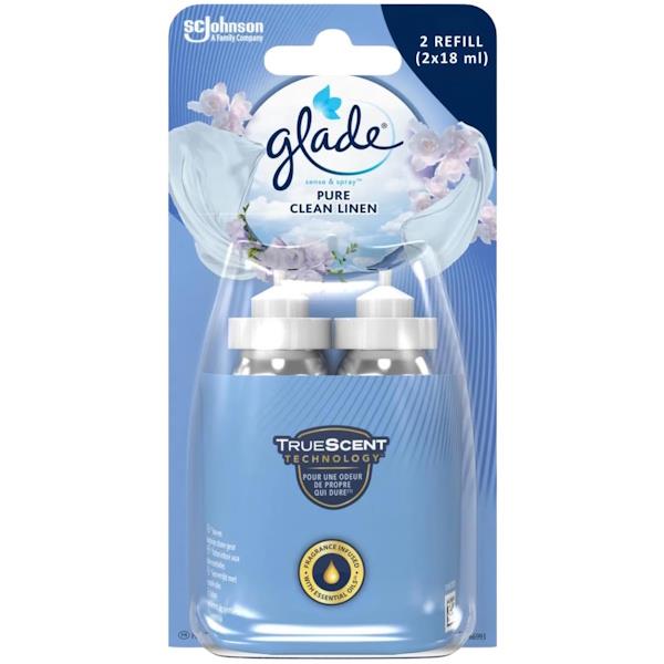 Glade Sense & Spray Refill Pure Clean Linen 2 x 18ml (Case of 8)