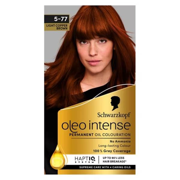 Schwarzkopf Oleo Intense Permanent Oil Colour 5-77 Light Copper Brown (Case of 3)