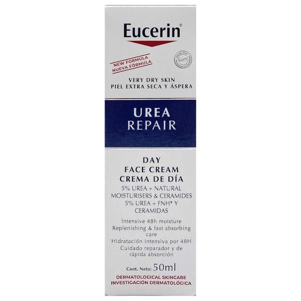 Eucerin Dry Skin Urea Repair Day Face Cream 5% Urea 50ml (Case of 3)