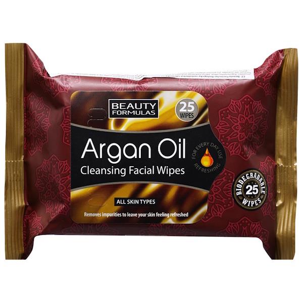 Beauty Formulas Argan Oil 30 Cleansing Facial Wipes (Case of 12)