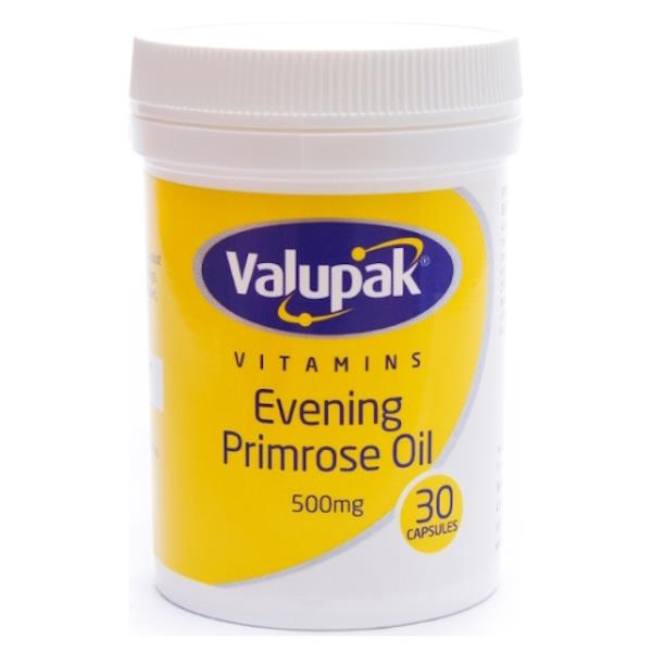 Valupak Supplements Evening Primrose Oil 500mg 30 Capsules