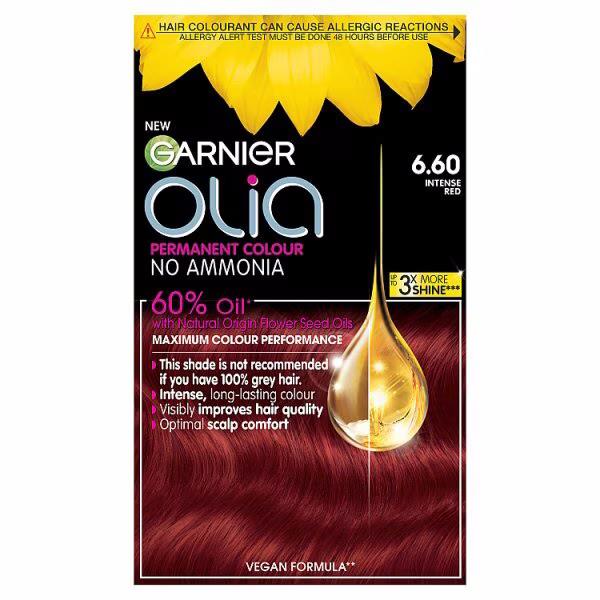 (LT) Garnier Olia Permanent Hair Colour 6.60 Intense Red (Case of 3)