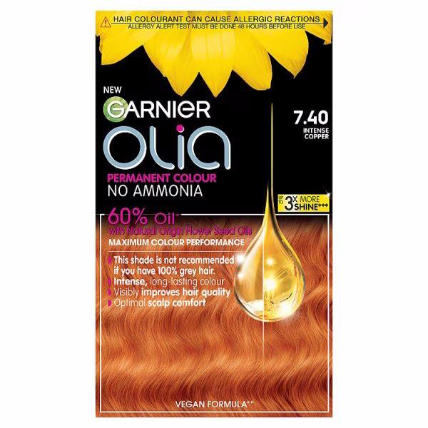 (LT) Garnier Olia Permanent Hair Colour 7.40 Intense Copper (Case of 3)