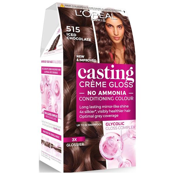 L'Oreal Casting Creme Gloss Semi-Permanent Hair Colour 515 Iced Chocolate (Case of 3)