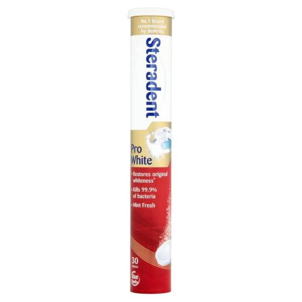 Steradent Pro White 30 Denture Cleaning Tablets (Case of 12)