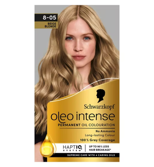 Schwarzkopf Oleo Intense Permanent Oil Colour 8-05 Beige Blonde (Case of 3)