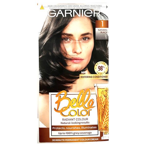 Garnier Belle Color Permanent Colour 1 Natural Black (Case of 3)