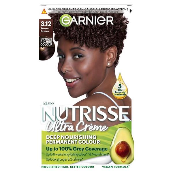 Garnier Nutrisse Creme Permanent Colour 3.12 Frozen Brown (Case of 3)