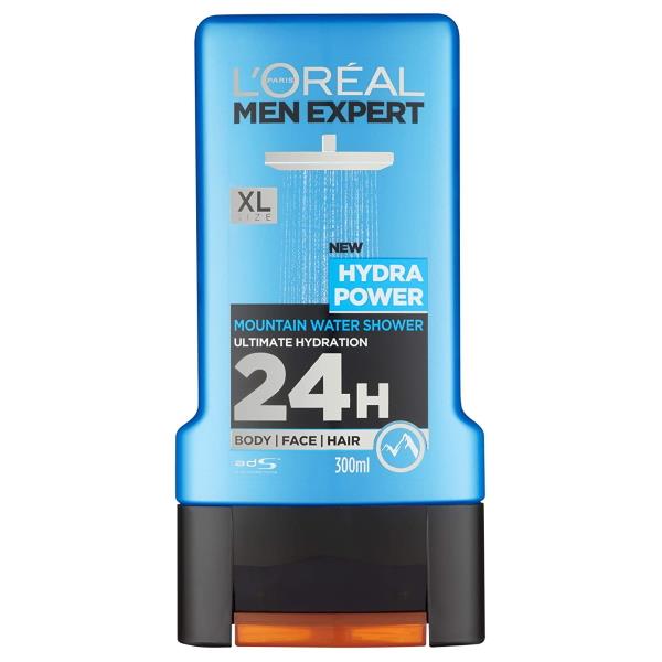 L'Oreal Men Expert Hydra Power Mountain Water Shower Gel 300ml (Case of 6)
