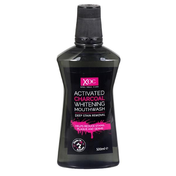 XOC Activated Charcoal Whitening Mouthwash 500ml (Case of 12)