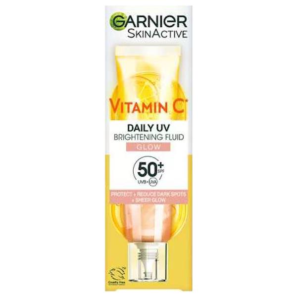 Garnier Skin Active Vitamin C Daily UV Brightening Fluid Glow SPF50+ 40ml (Case of 6)
