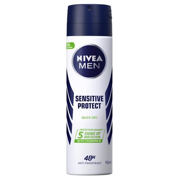 Nivea Men Sensitive Protect Anti-Perspirant Spray 150ml (Case of 6)