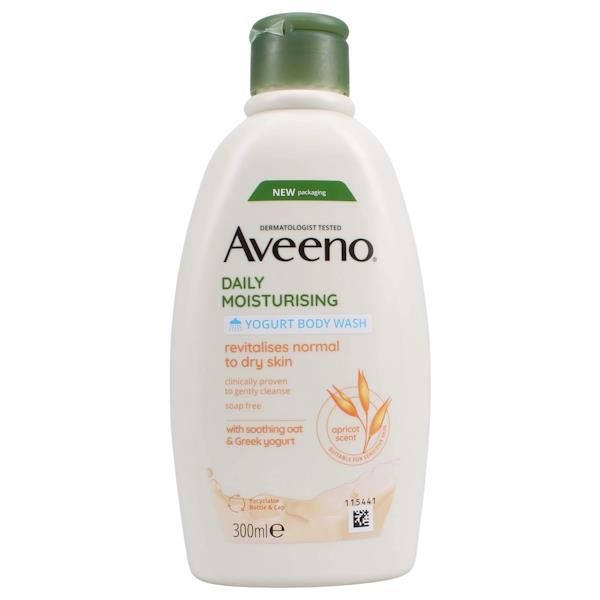 Aveeno Daily Moisturising Yoghurt Body Wash Apricot & Honey 300ml (Case of 6)