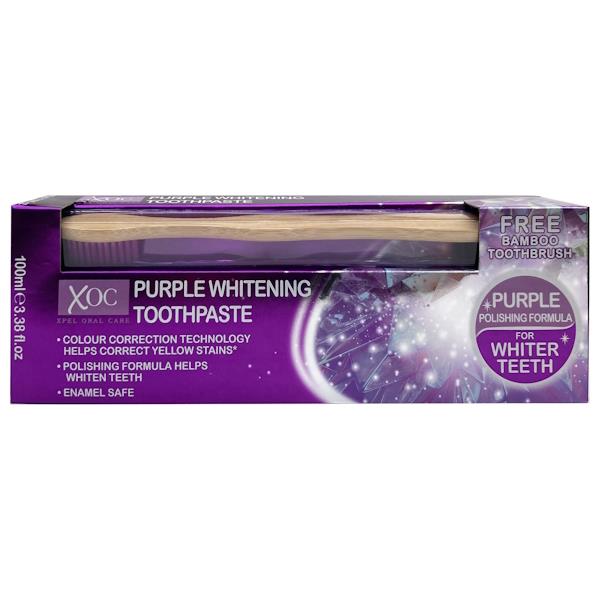 XOC Purple Whitening Toothpaste 100ml + Toothbrush (Case of 12)