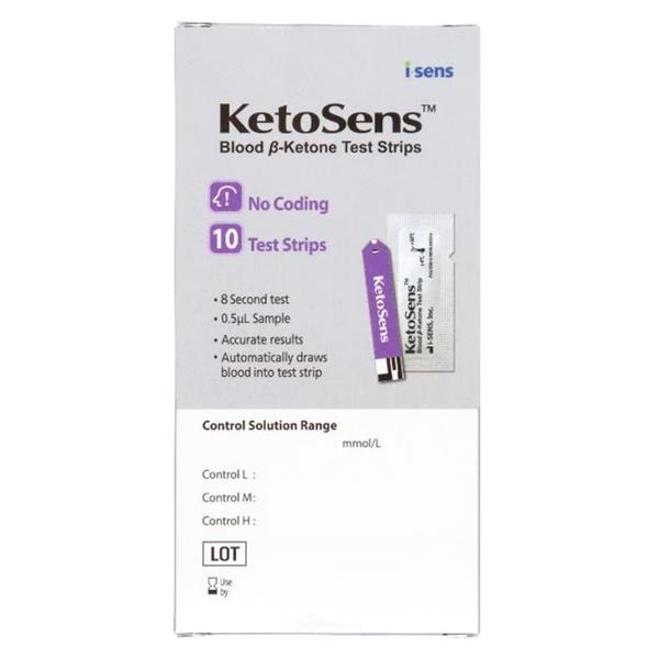 KetoSens 10 Blood B-Ketone Test Strips (Case of 6)
