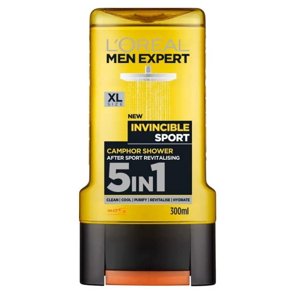L'Oreal Men Expert Invincible Sport Camphor Shower Gel 300ml (Case of 6)