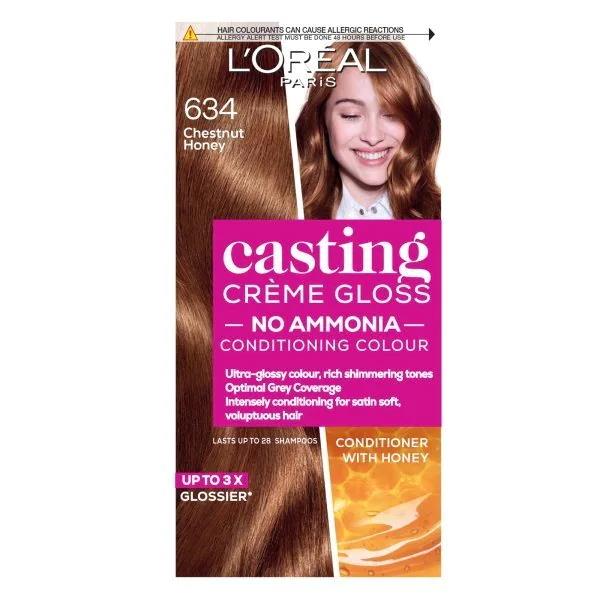 (LT) L'Oreal Casting Creme Gloss Semi-Permanent Hair Colour 634 Chestnut Honey (Case of 3)