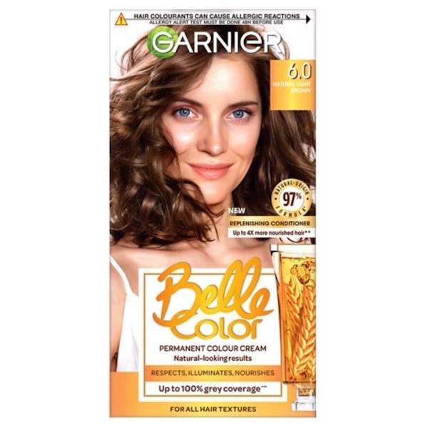 Garnier Belle Color Permanent Colour 6.0 Natural Light Brown (Case of 3)