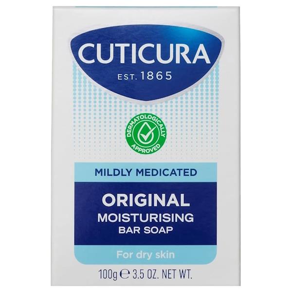 Cuticura Mildly Medicated Original Moisturising Bar Soap 100g (Case of 6)