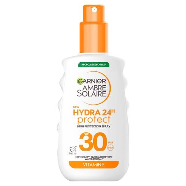Garnier Ambre Solaire Hydra 24 Protect SPF30 Sun Spray 150ml (Case of 6)