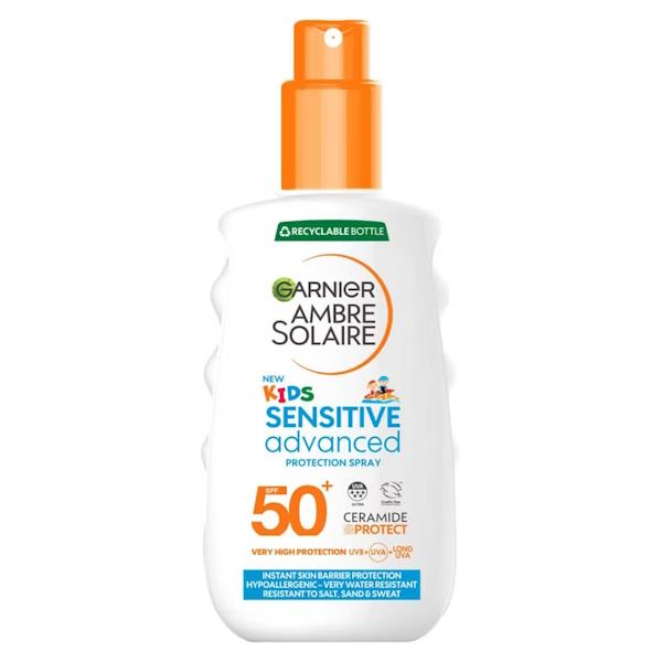 Garnier Ambre Solaire Kids Sensitive Advanced SPF50+ Sun Protection Spray 150ml (Case of 6)