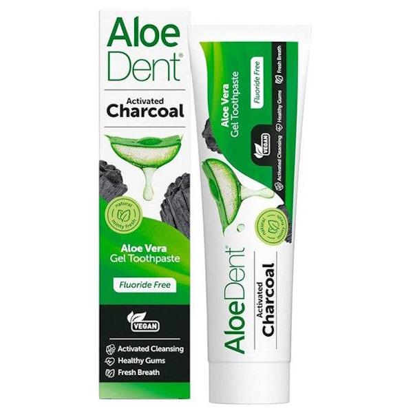 Aloe Dent Activated Charcoal Aloe Vera Gel Toothpaste 100ml (Case of 6)