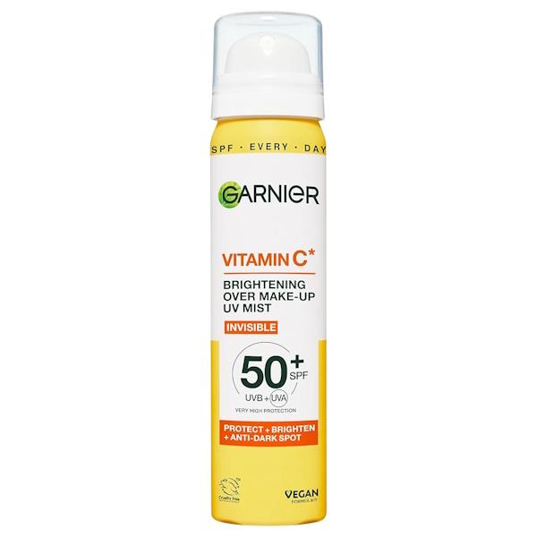 Garnier Vitamin C Brightening Over Make-Up UV Mist Invisible SPF50+ 75ml (Case of 6)