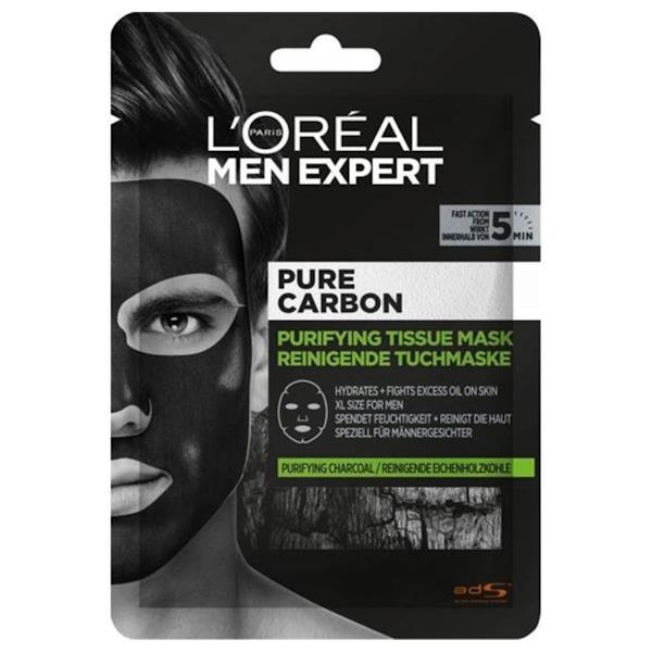 L'Oreal Men Expert Pure Carbon Purifying Tissue Mask (Case of 20)