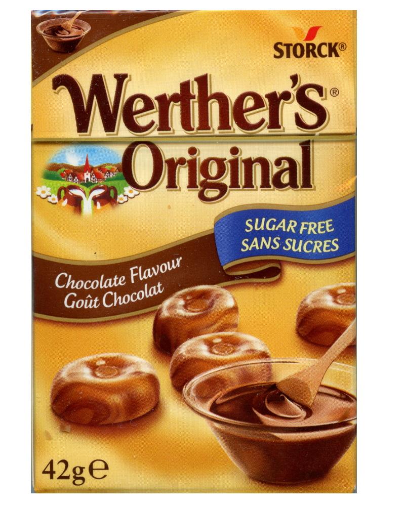 Werther's Original Sugar Free Chocolate Flavour 42g (Case of 10)