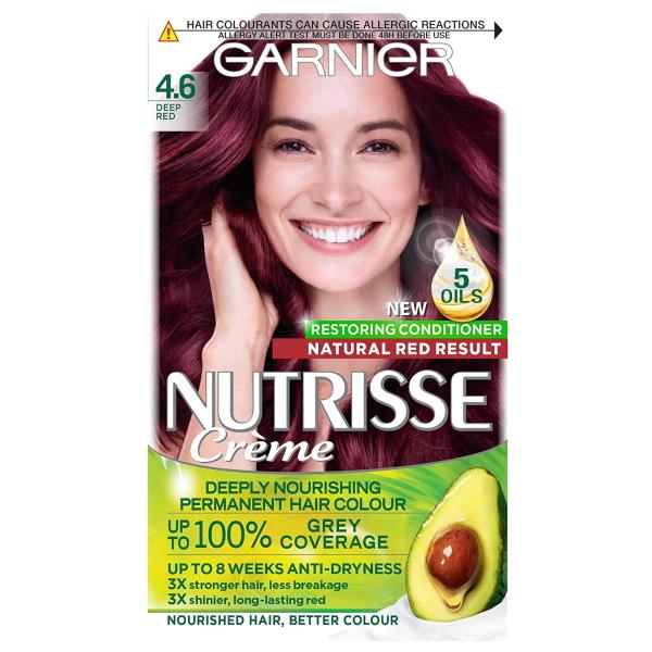 (LT) Garnier Nutrisse Creme Permanent Colour 4.6 Deep Red (Case of 3)