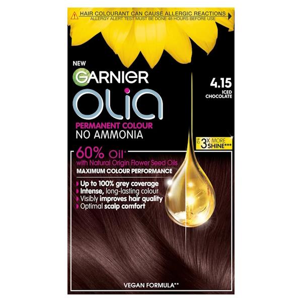 (LT) Garnier Olia Permanent Hair Colour 4.15 Iced Chocolate (Case of 3)