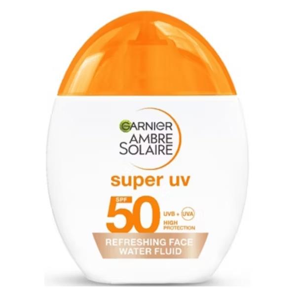 Garnier Ambre Solaire Super UV Refreshing Face Water Fluid Glow SPF50 40ml (Case of 6)