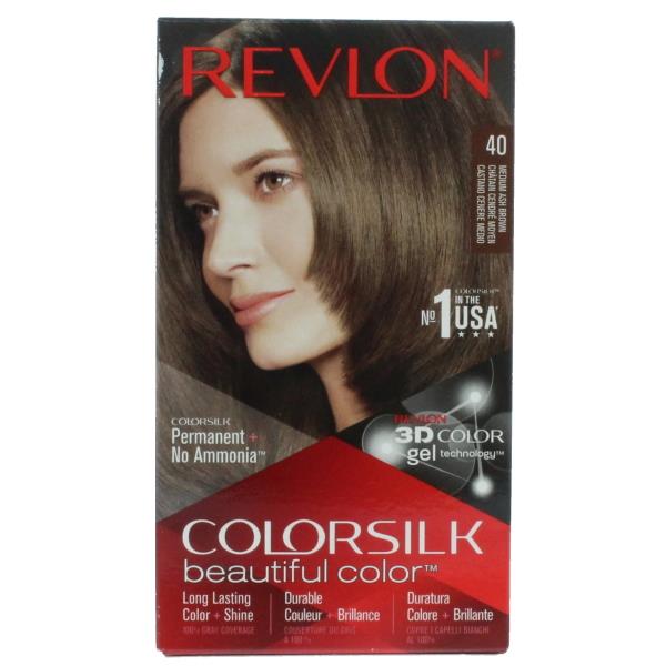 Revlon Colorsilk Permanent Colour 40 Medium Ash Brown (Case of 3)
