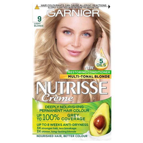 (LT) Garnier Nutrisse Creme Permanent Colour 9 Light Blonde (Case of 3)