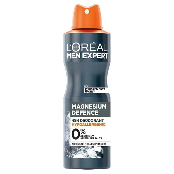 (LT) L'Oreal Men Expert Deodorant Spray Magnesium Defence 250ml (Case of 6)