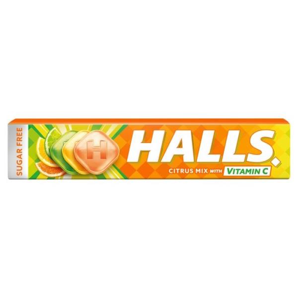 Halls Sugar Free Citrus Mix with Vitamin C 32g (Case of 20)