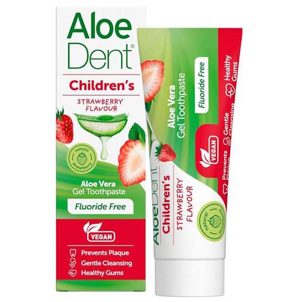 Aloe Dent Children's Strawberry Aloe Vera Gel Toothpaste 50ml (Case of 6)