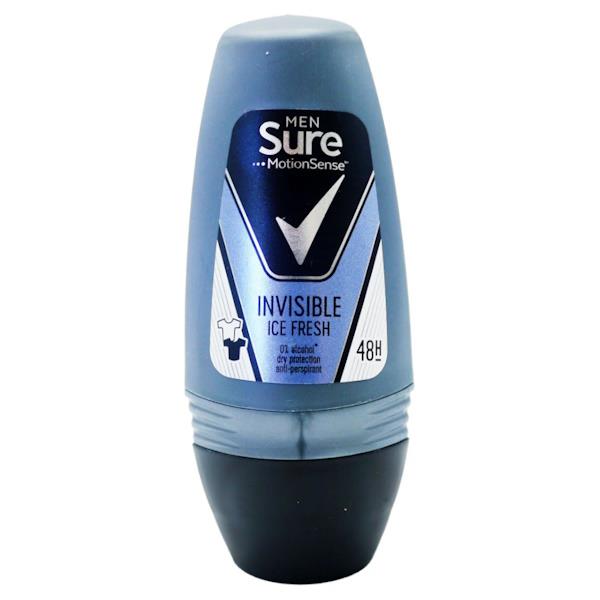 Sure Men Invisible Ice Fresh Dry Anti-Perspirant Roll On 50ml (Case of 6)