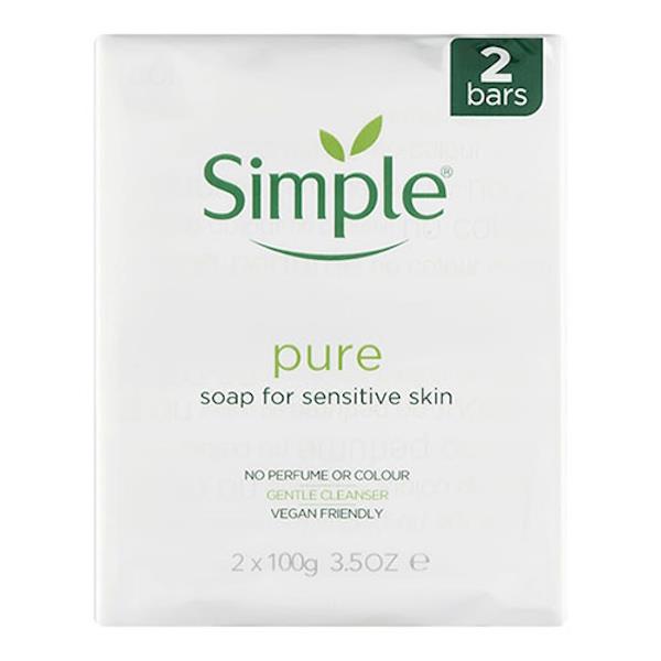 Simple Pure Soap For Sensitive Skin 2 x 100g Bars (Case of 24)