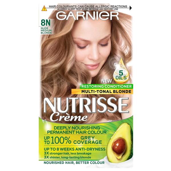 (LT) Garnier Nutrisse Creme Permanent Colour 8N Nude Medium Blonde (Case of 3)