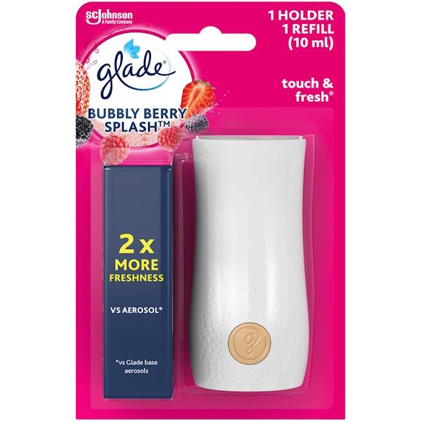 Glade Touch N Fresh Kit Bubbly Berry Splash 10ml (Case of 4)