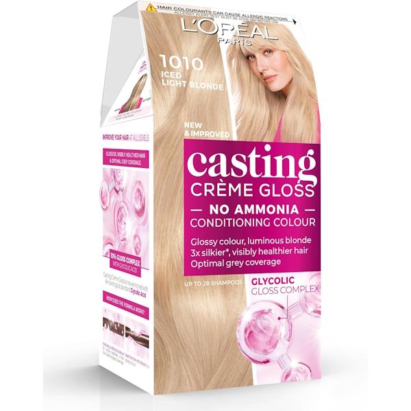 L'Oreal Casting Creme Gloss Semi-Permanent Hair Colour 1010 Iced Light Blonde (Case of 3)