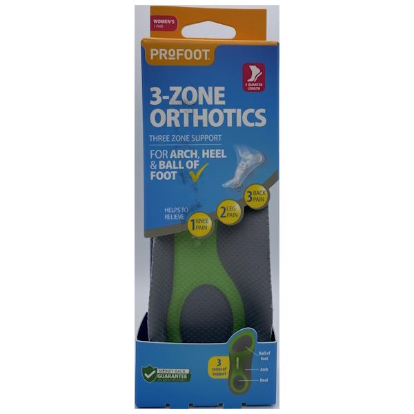 Profoot 3-Zone Orthotics Women's 1 Pair (Case of 3)